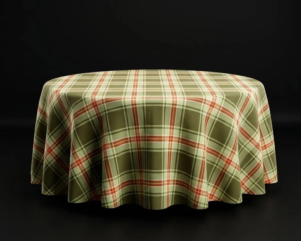 Traditional Checkered Round Tablecloth (3)