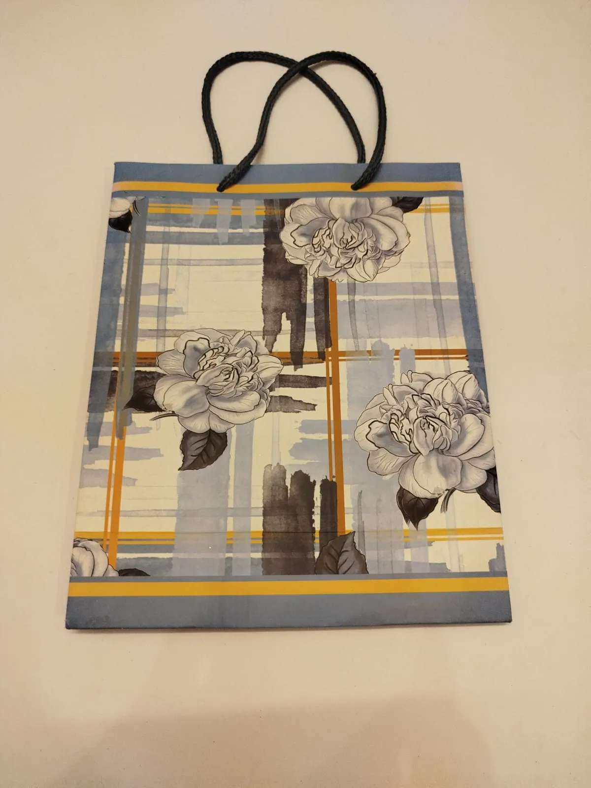 Grey Floral gift bag
