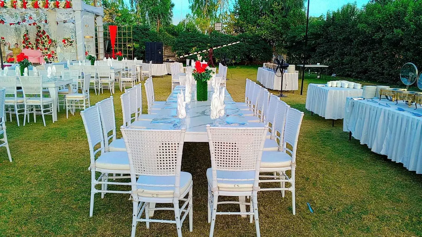 White Straight Jaali Chairs