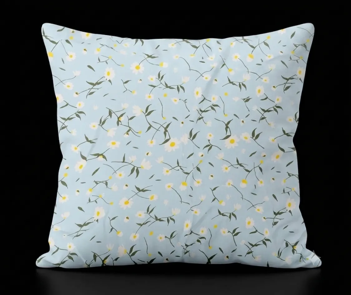 White Floral Cushion Cover 