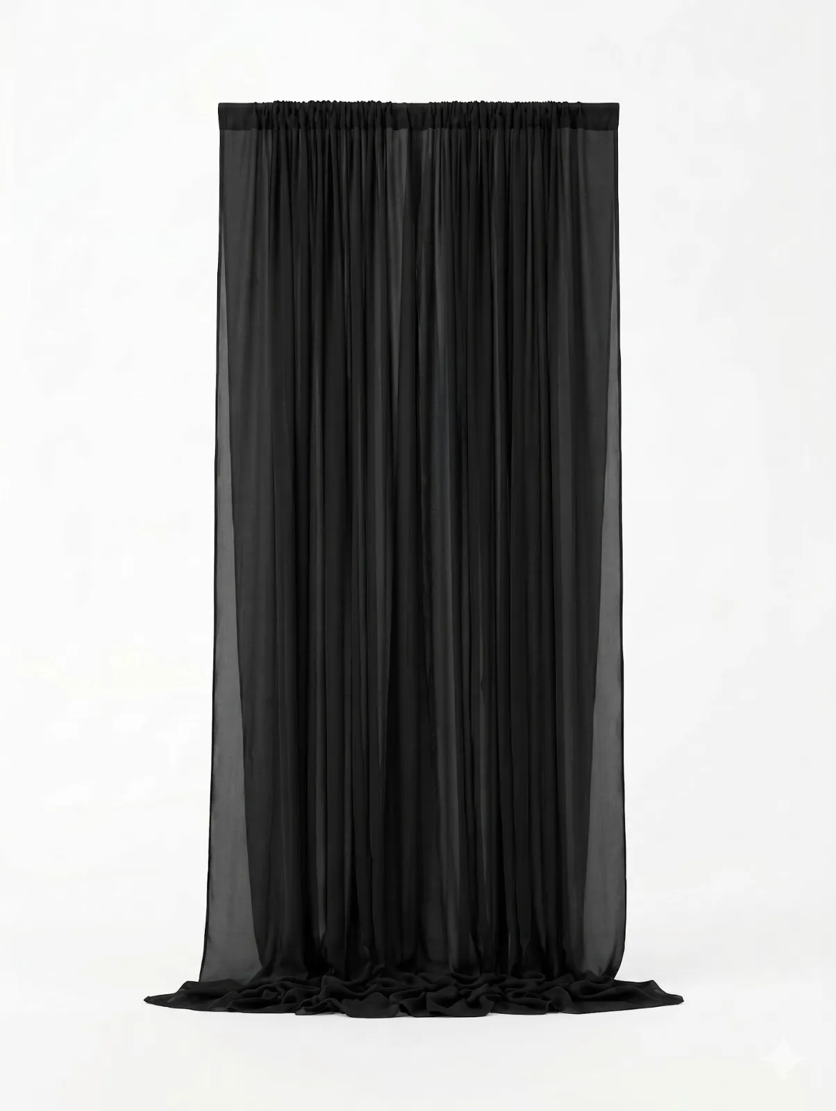 Black silk curtains