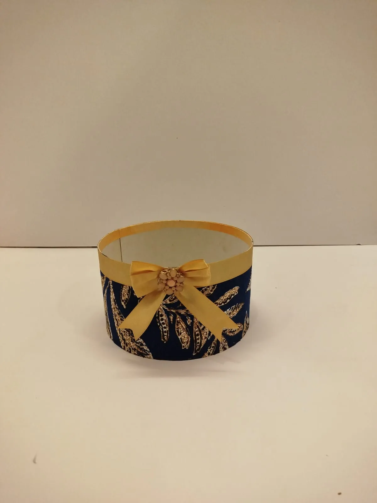 Blue fabric box Size 7x7inches Height 4 inches