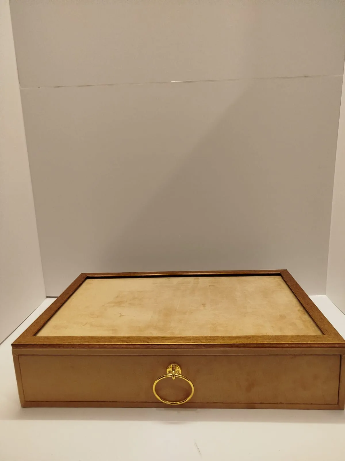 Wooden golden fabric tray Size 16x25 inches