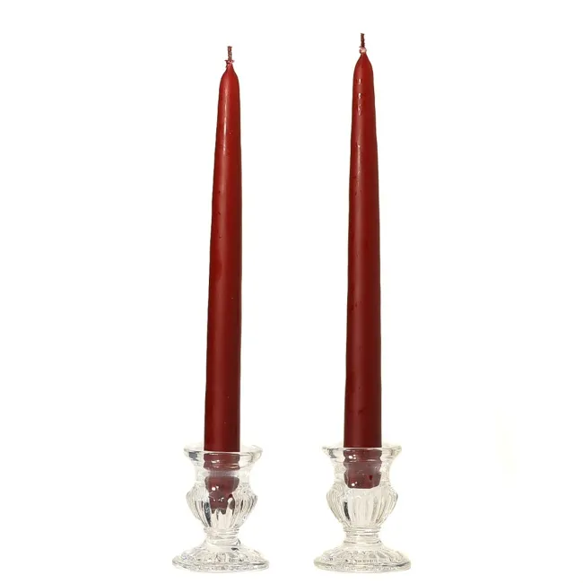 Mahroon taper candles 