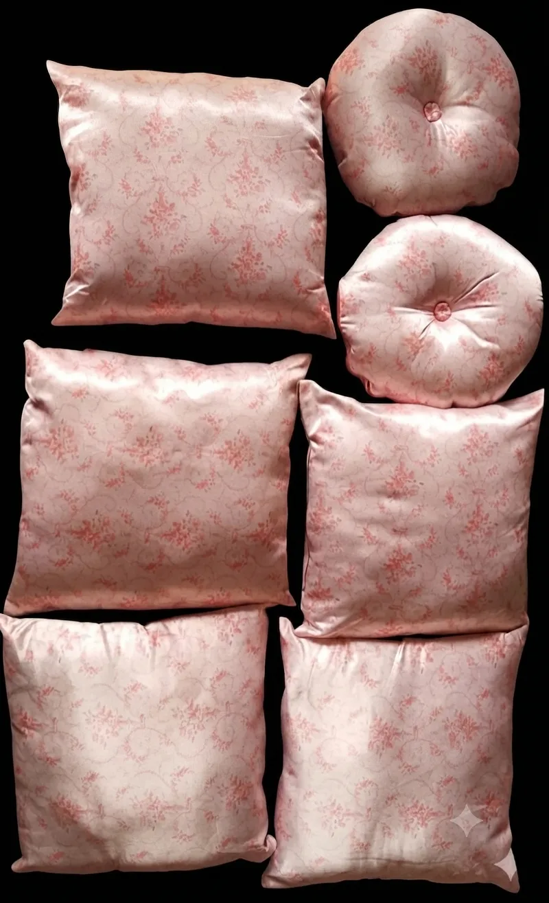 Baby Pink Cushion Sofa Set