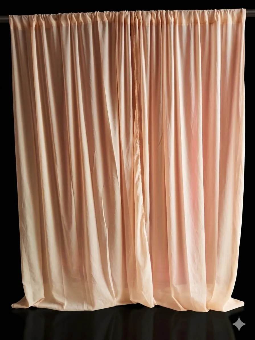 Light Golden Chiffon Curtains (12)