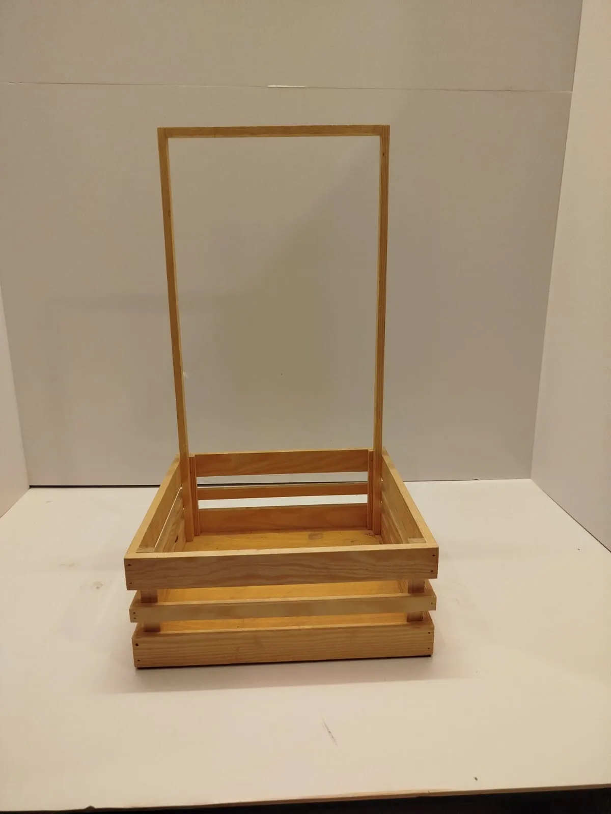 Wooden handle basket Size 13x13 inches Height 5 inches