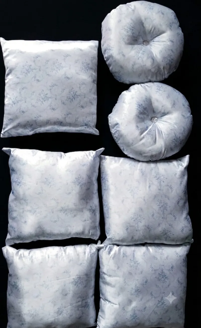 Silver Sofa Cushion Set