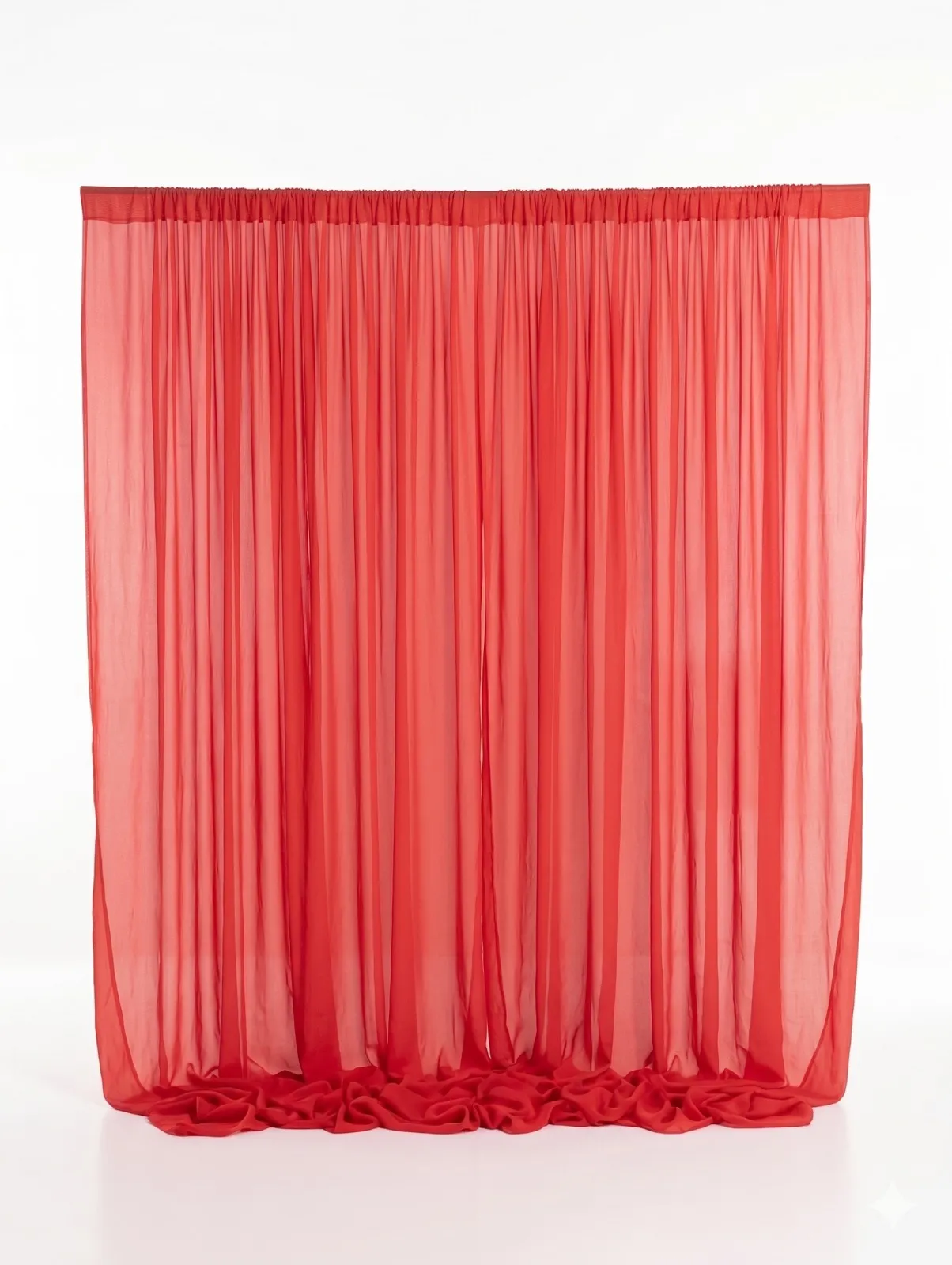 Red chiffon curtains