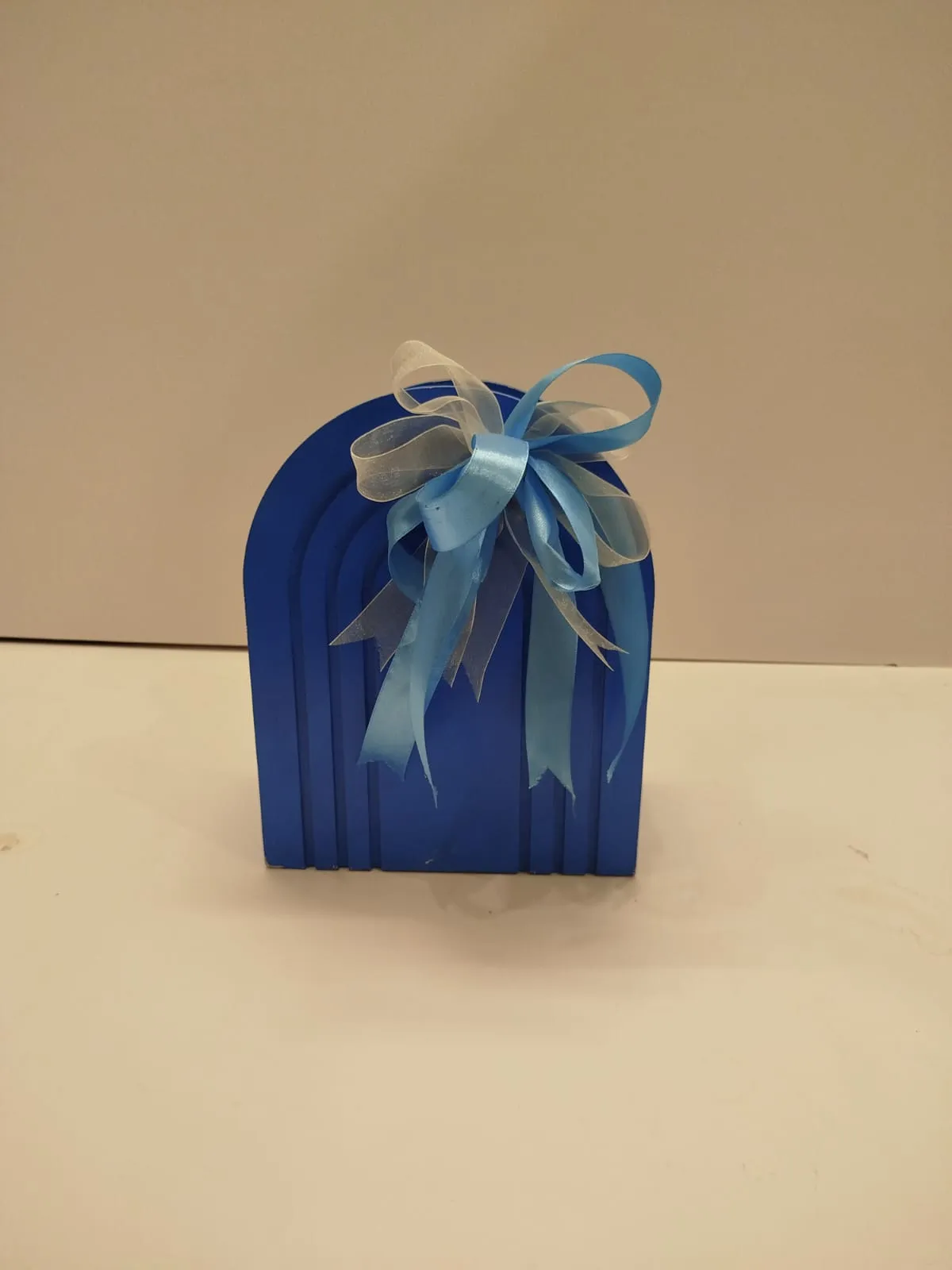 Blue arch shape wooden bag Size 8x4 inches Height 6 inches