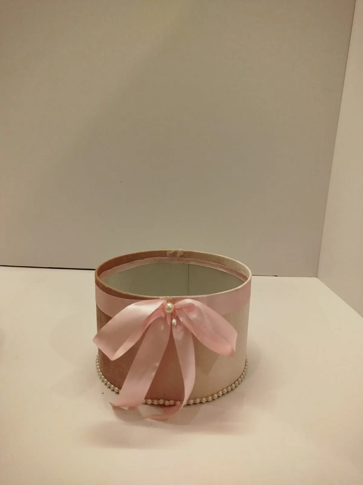 Baby pink fabric box Size 8x8 inches Height 5 inches