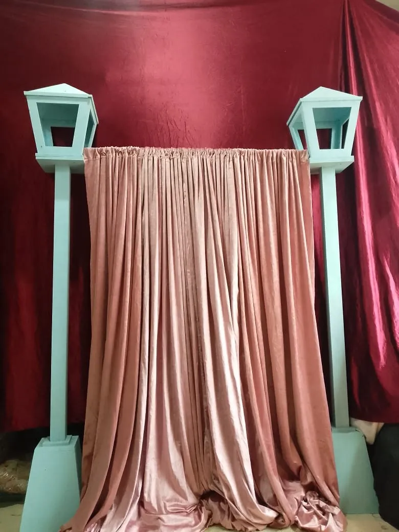 Rose Gold Velvet Backdrop Curtain