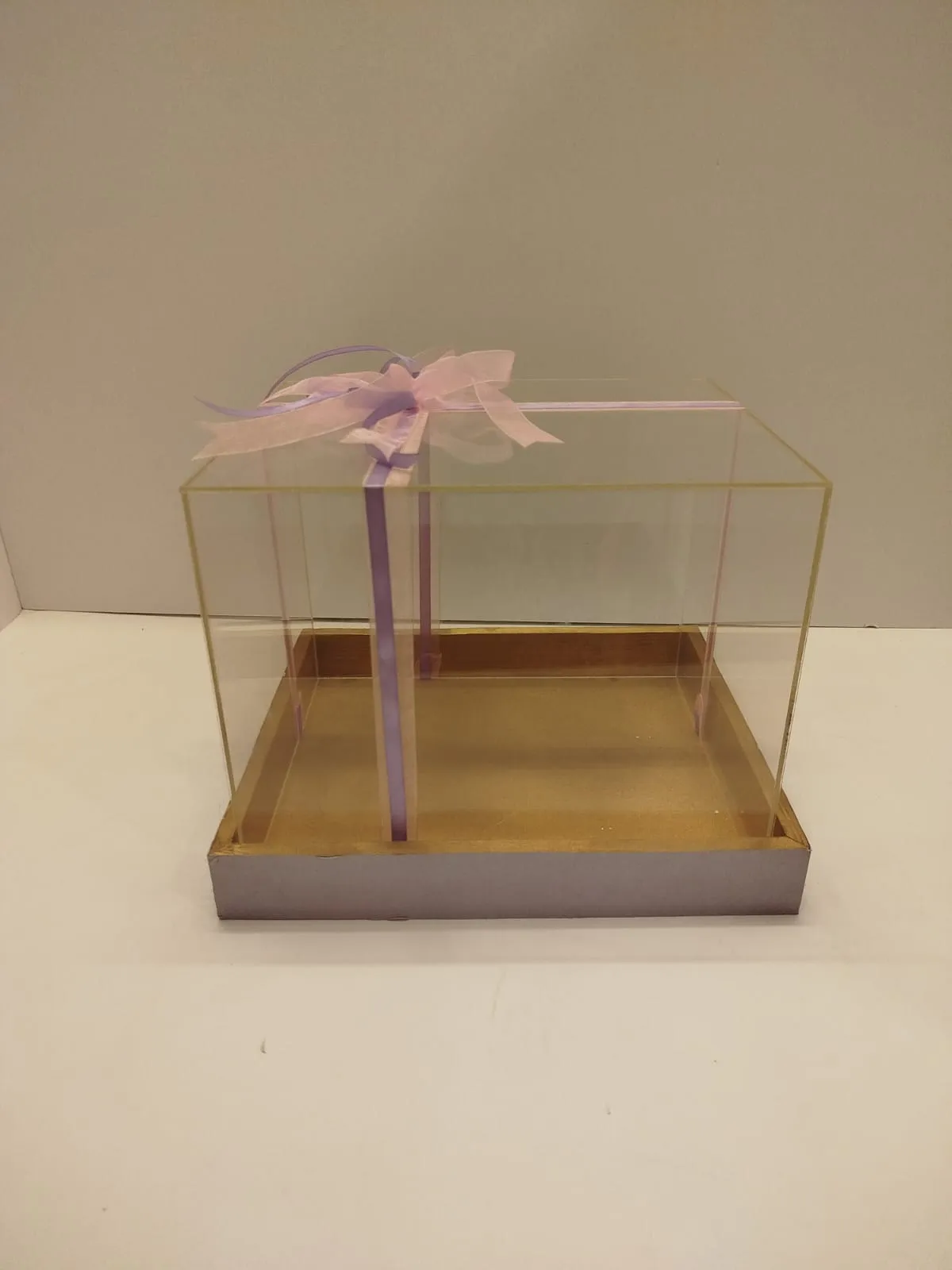 Acrylic box with wooden tray Size 10X14 inches Height 10 inches