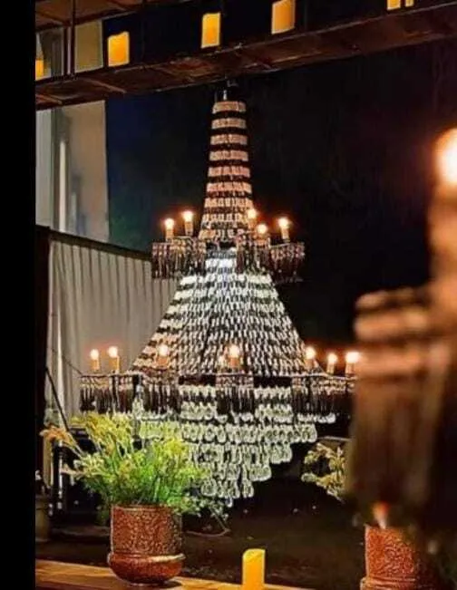 Black and white crystal Chandeliers 