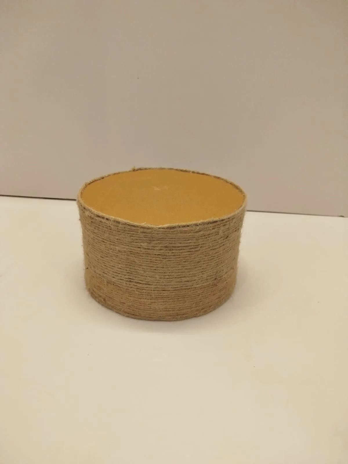 Mustard round jute box Size 7x7 inches Height 4 inches
