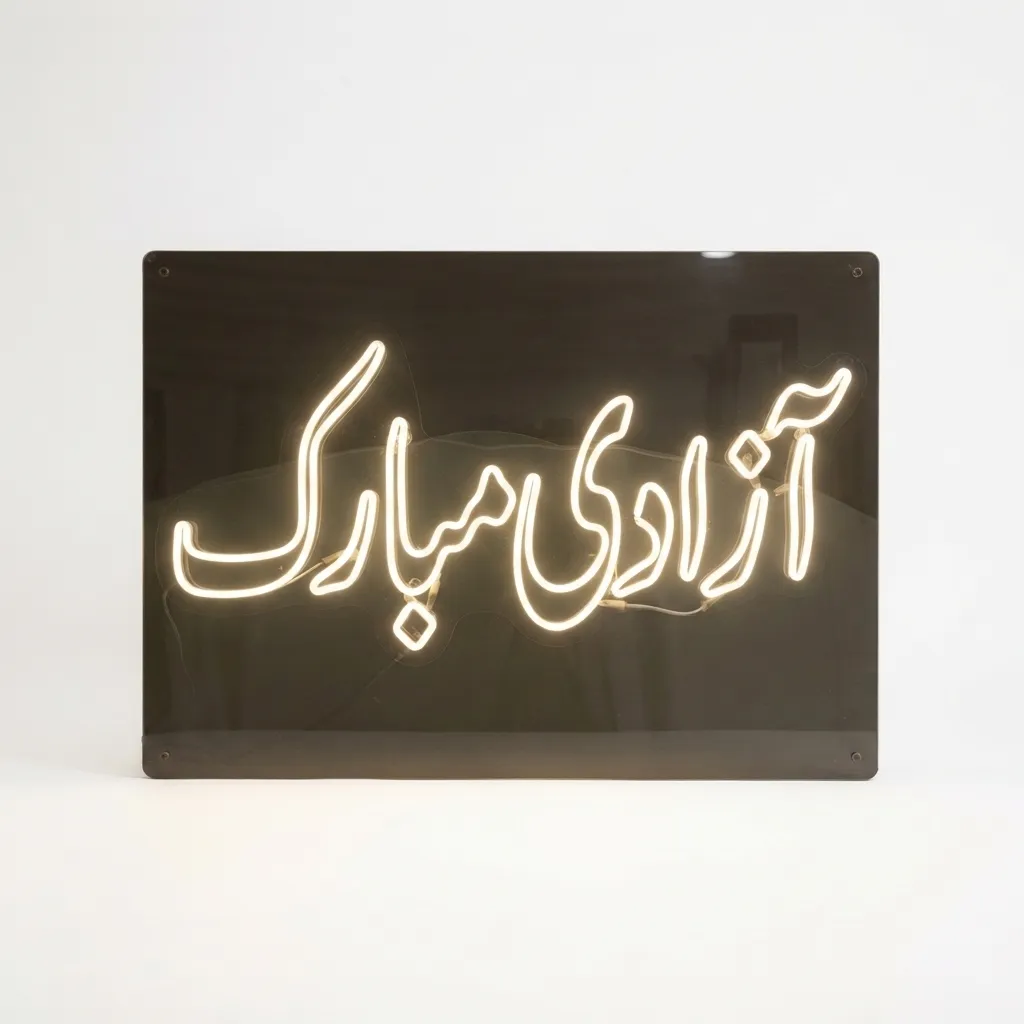 Azadi mubarak Neon Sign 2' x 3