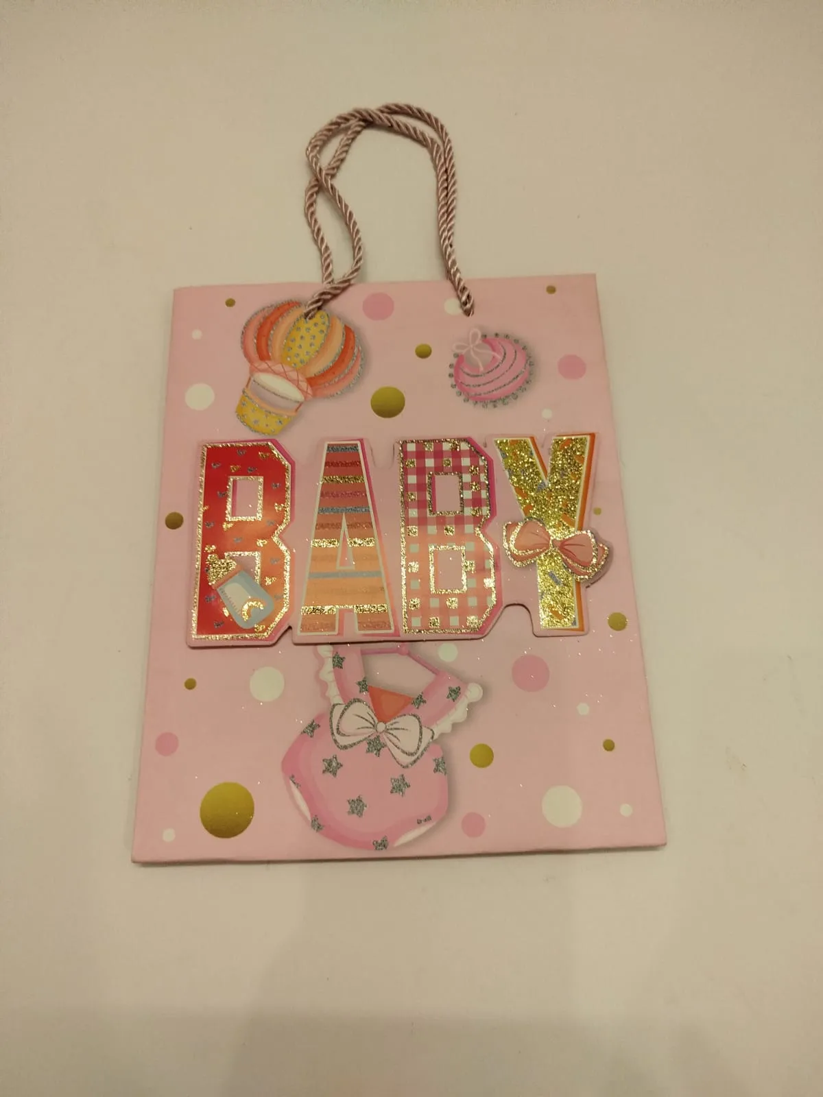 Baby Theme pink Gift bag medium