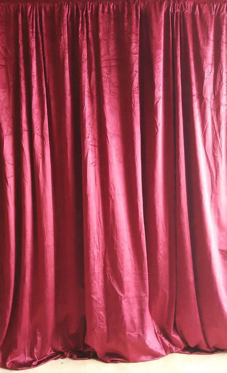 Maroon Velvet Backdrop Curtains (48)