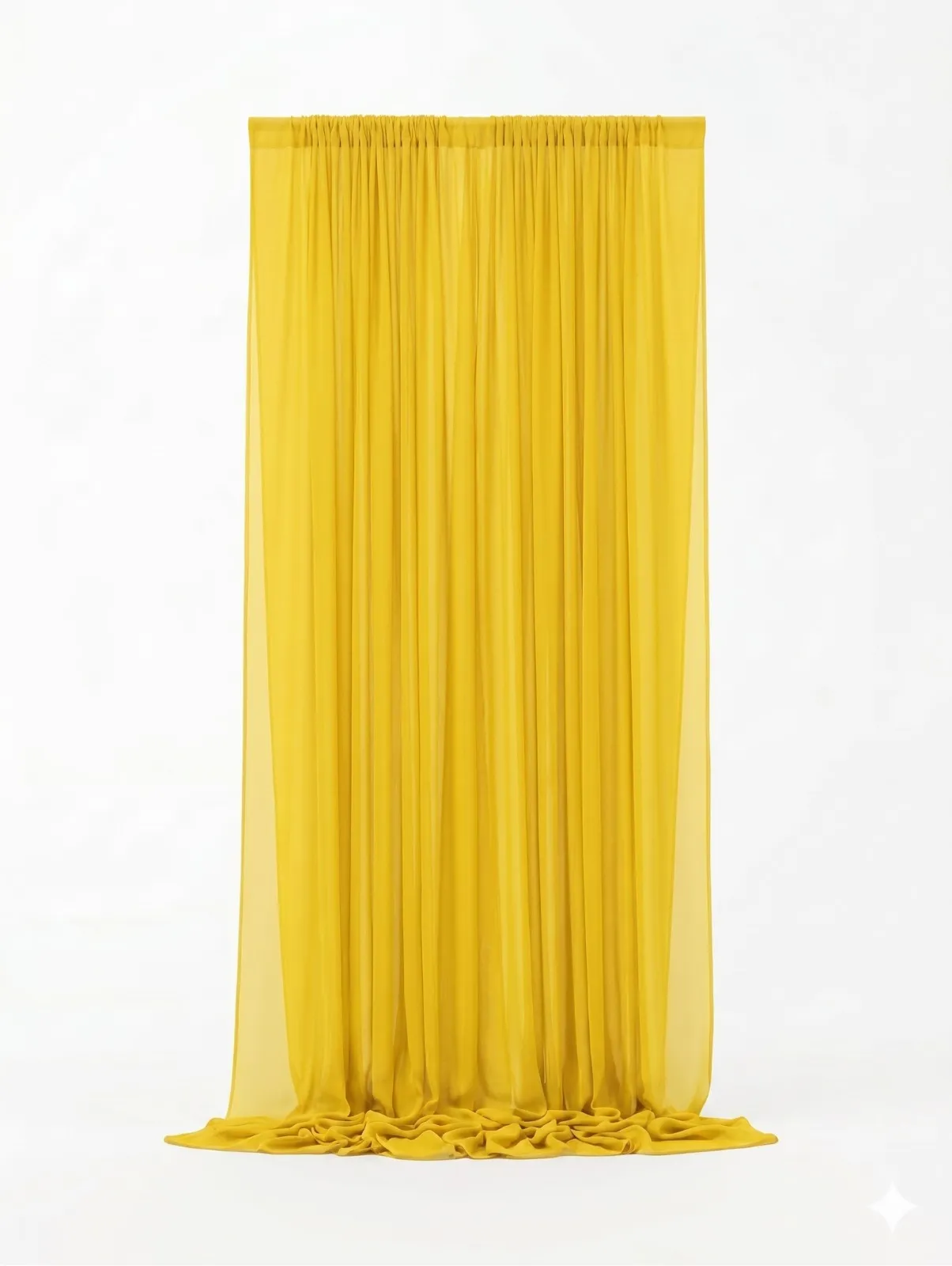 Yellow chiffon curtain