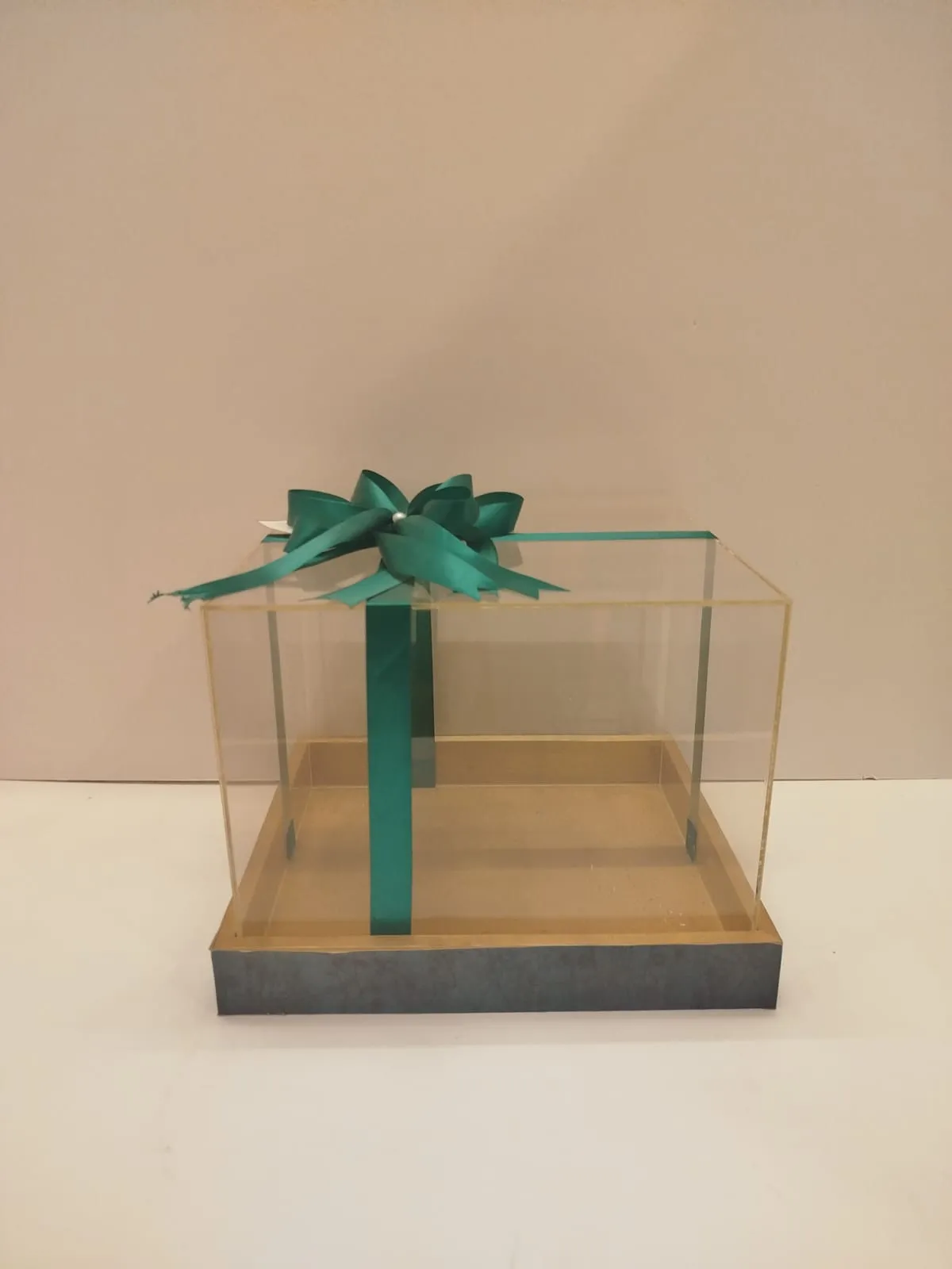 Acrylic box with wooden tray Size 12x14 inches Height 10 inches