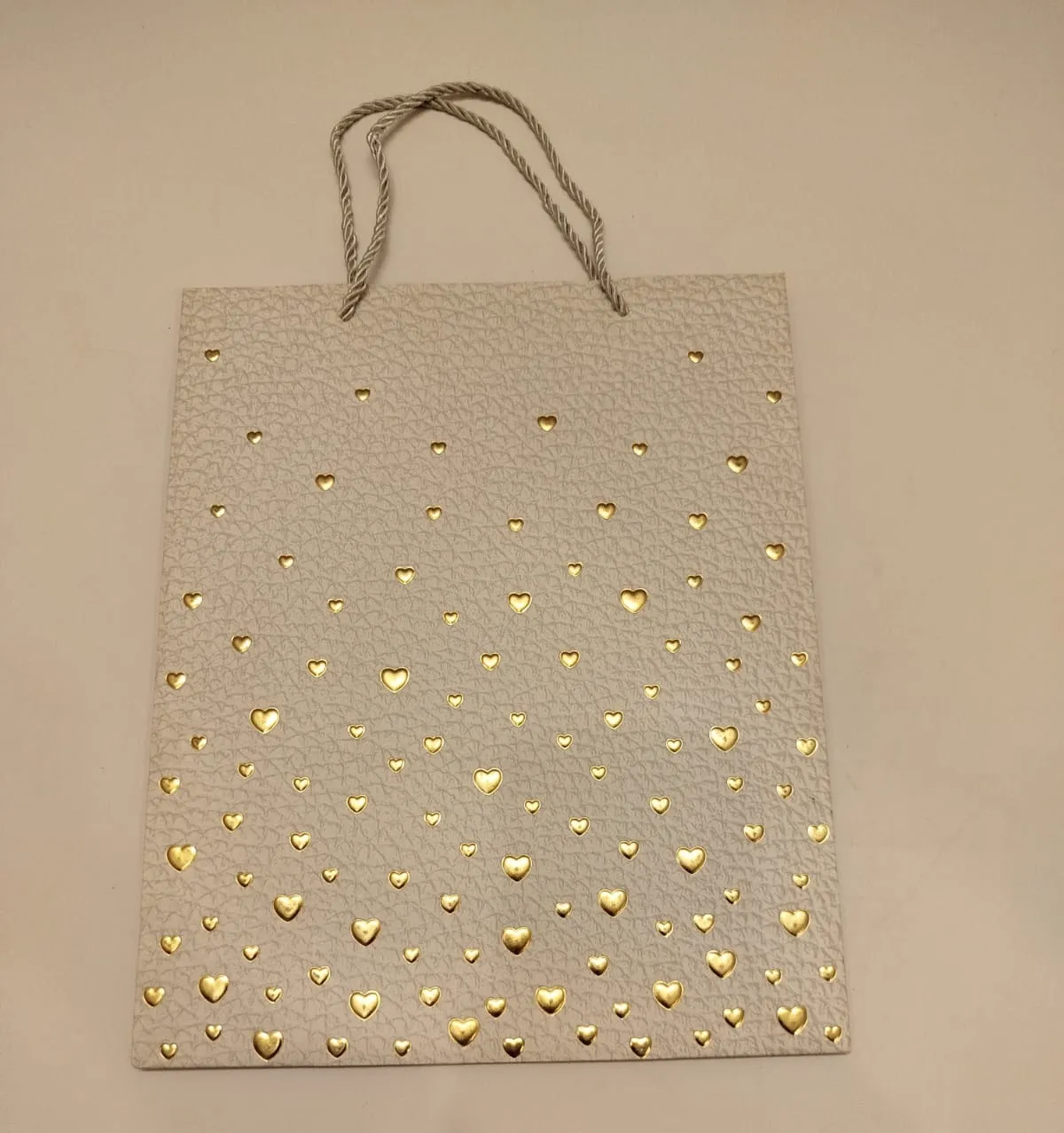 white & Gold Gift bag large