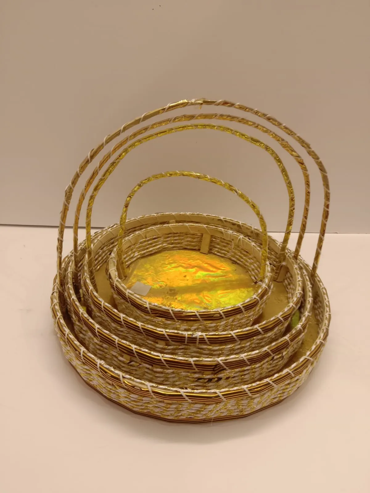 Round cane baskets