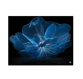 Blue Organza Lotus Flower