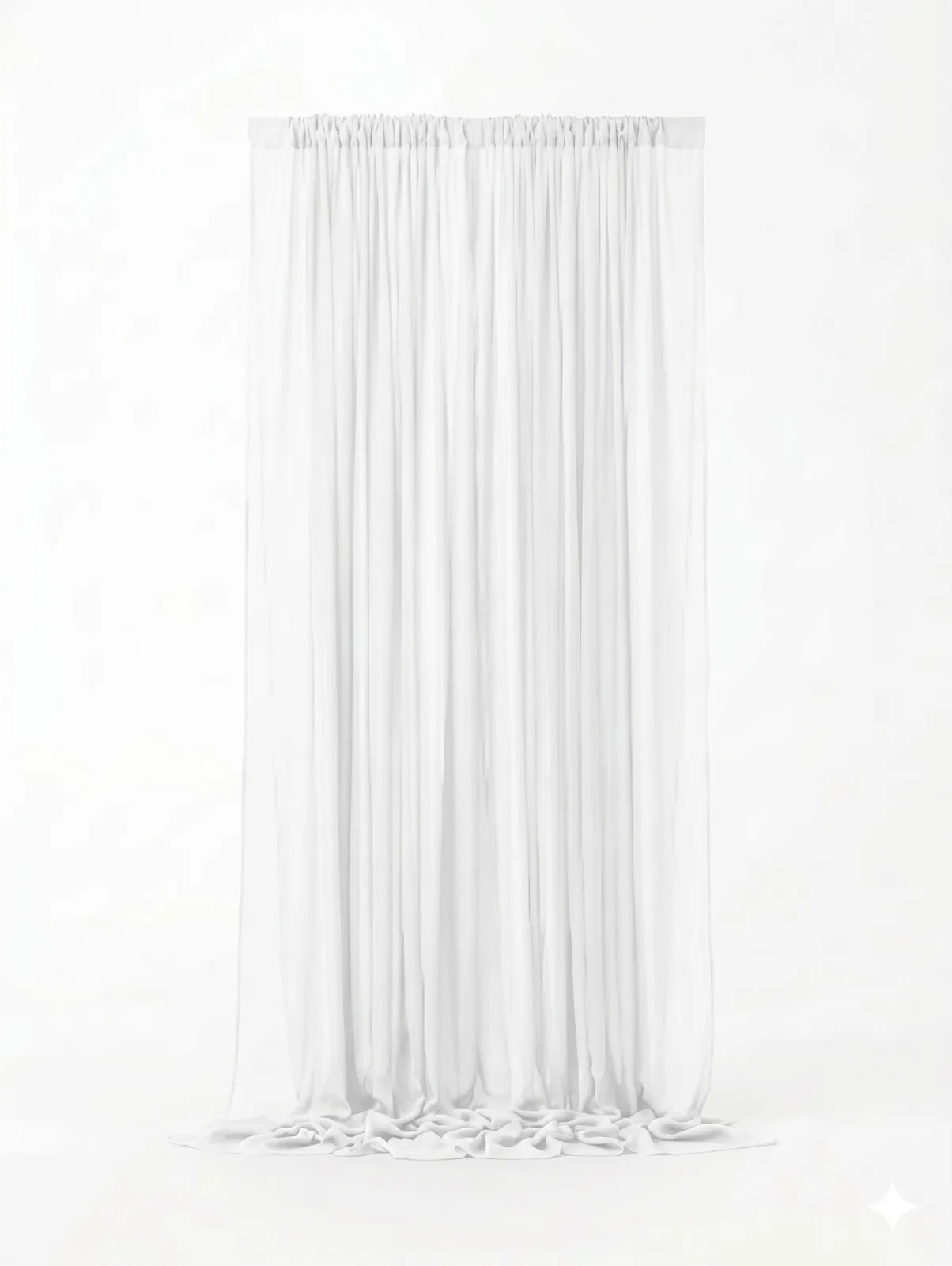 White chiffon curtains
