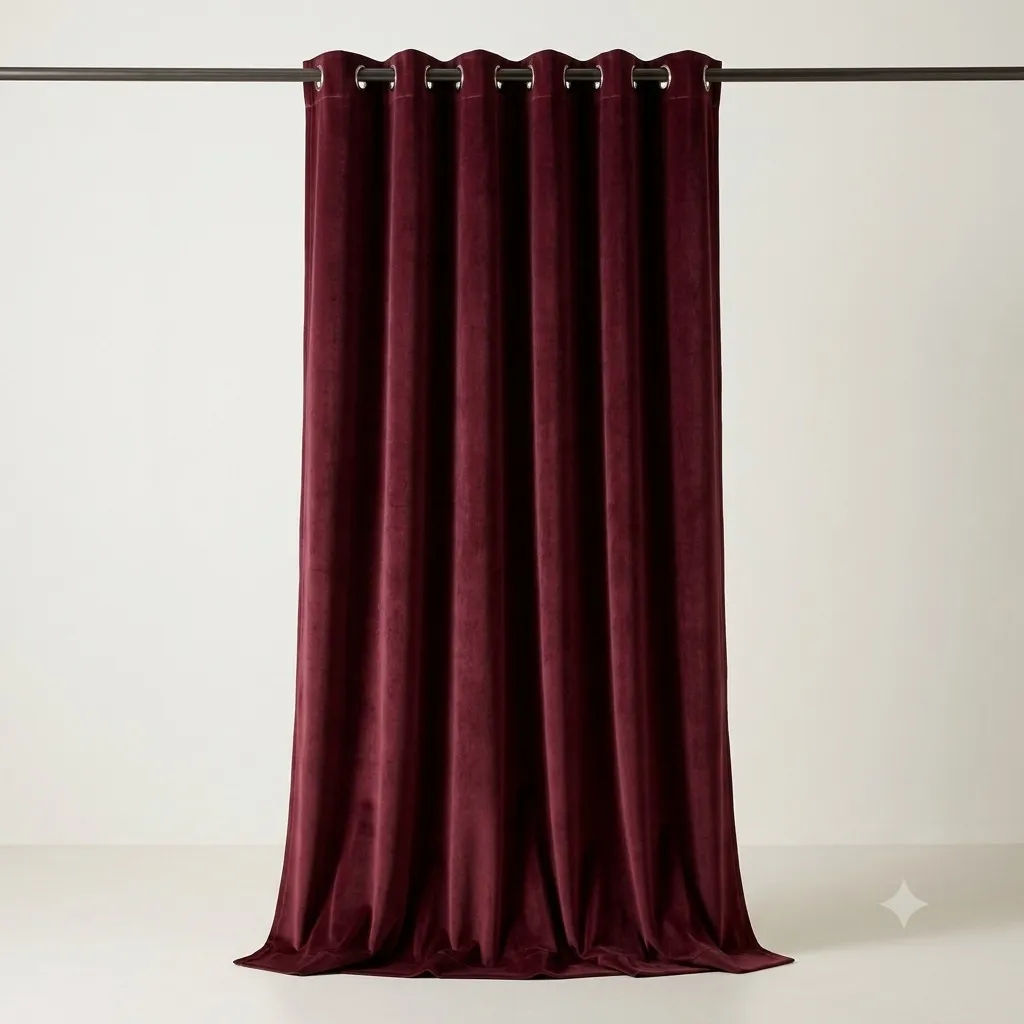 Maroon Velvet Fabric Curtain 