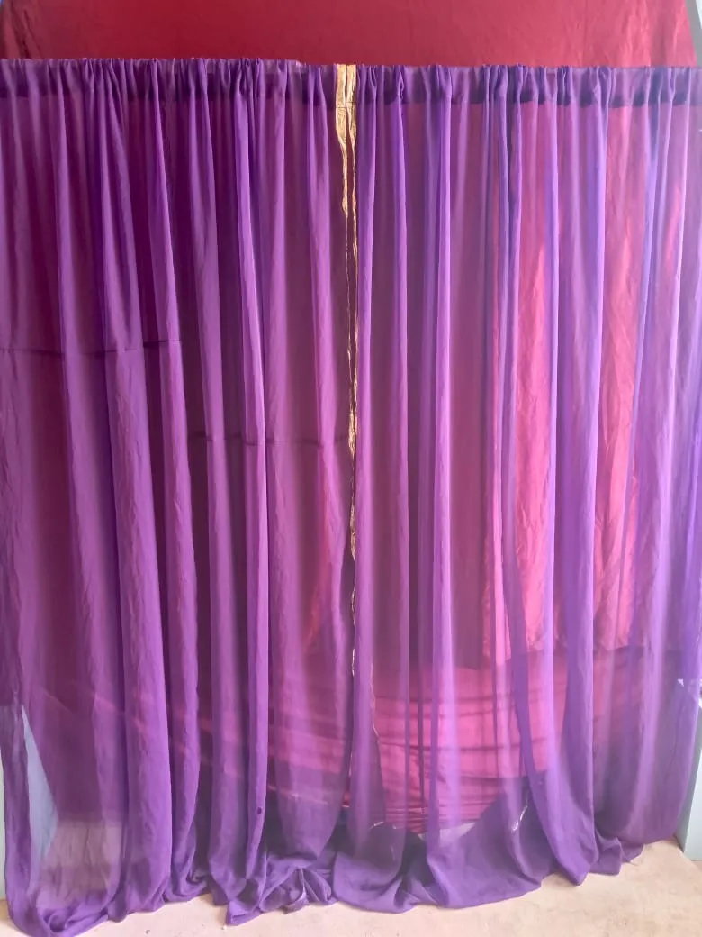 Purple Magenta Chiffon Curtains (6)