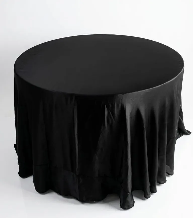 Black Satin Round Tablecloths (13)