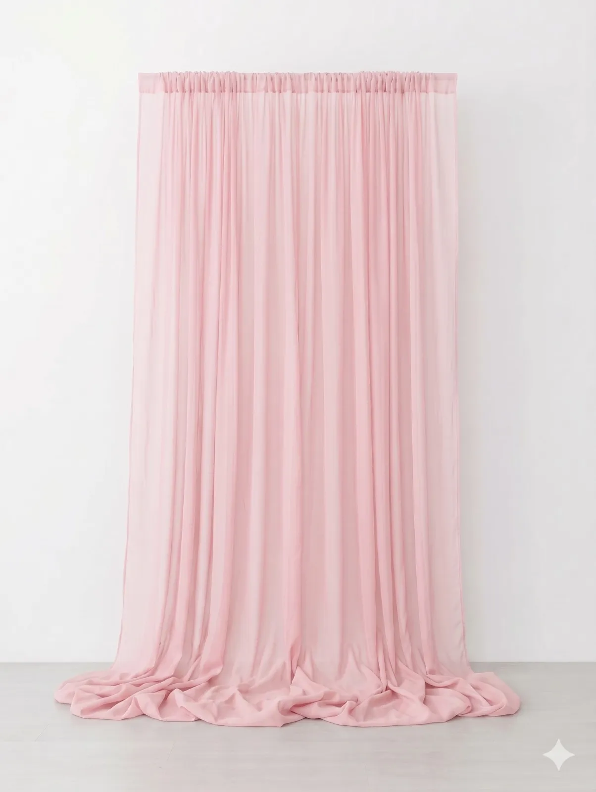 Light pink chiffon curtains