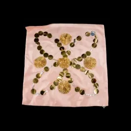 Golden Floral Patch Cushion Cover (10)