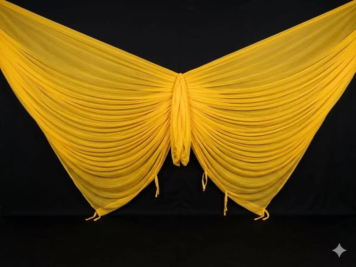 Yellow Butterfly Swag Drapes (4)