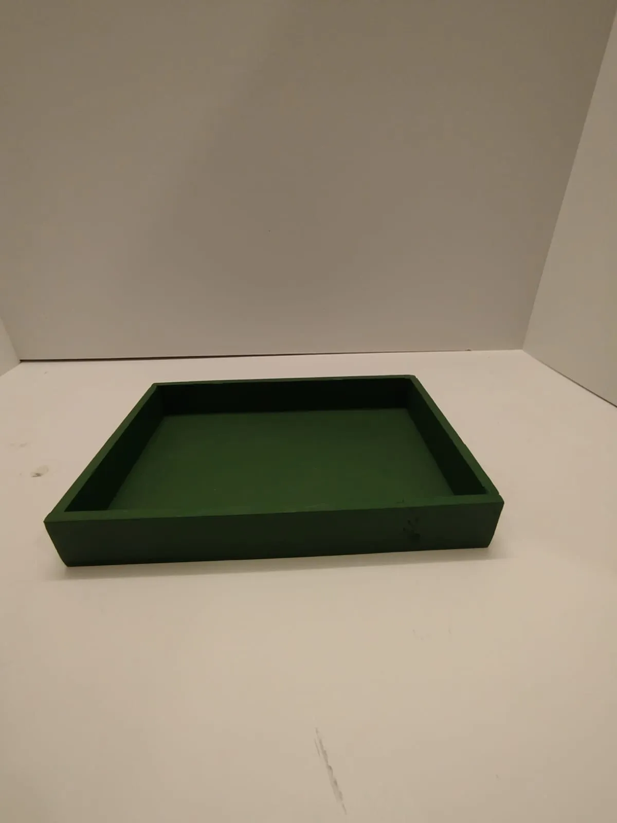 Wooden green painted tray Size 12x14 inches
