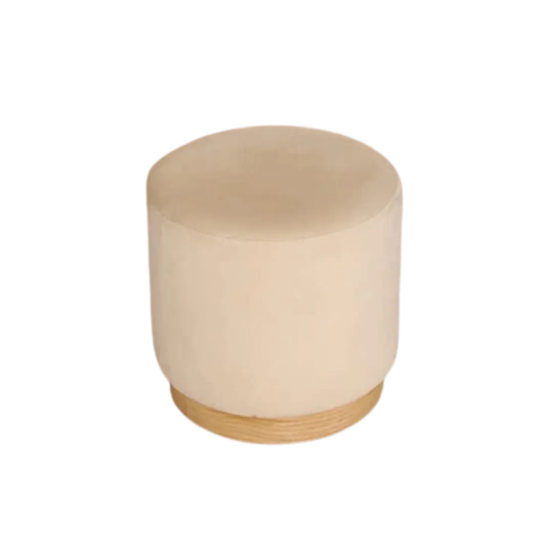 Velvet Beige Ottoman