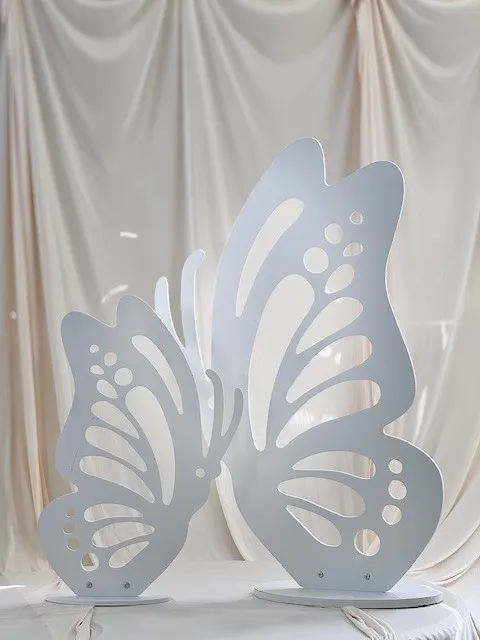 White Butterfly decor on stand