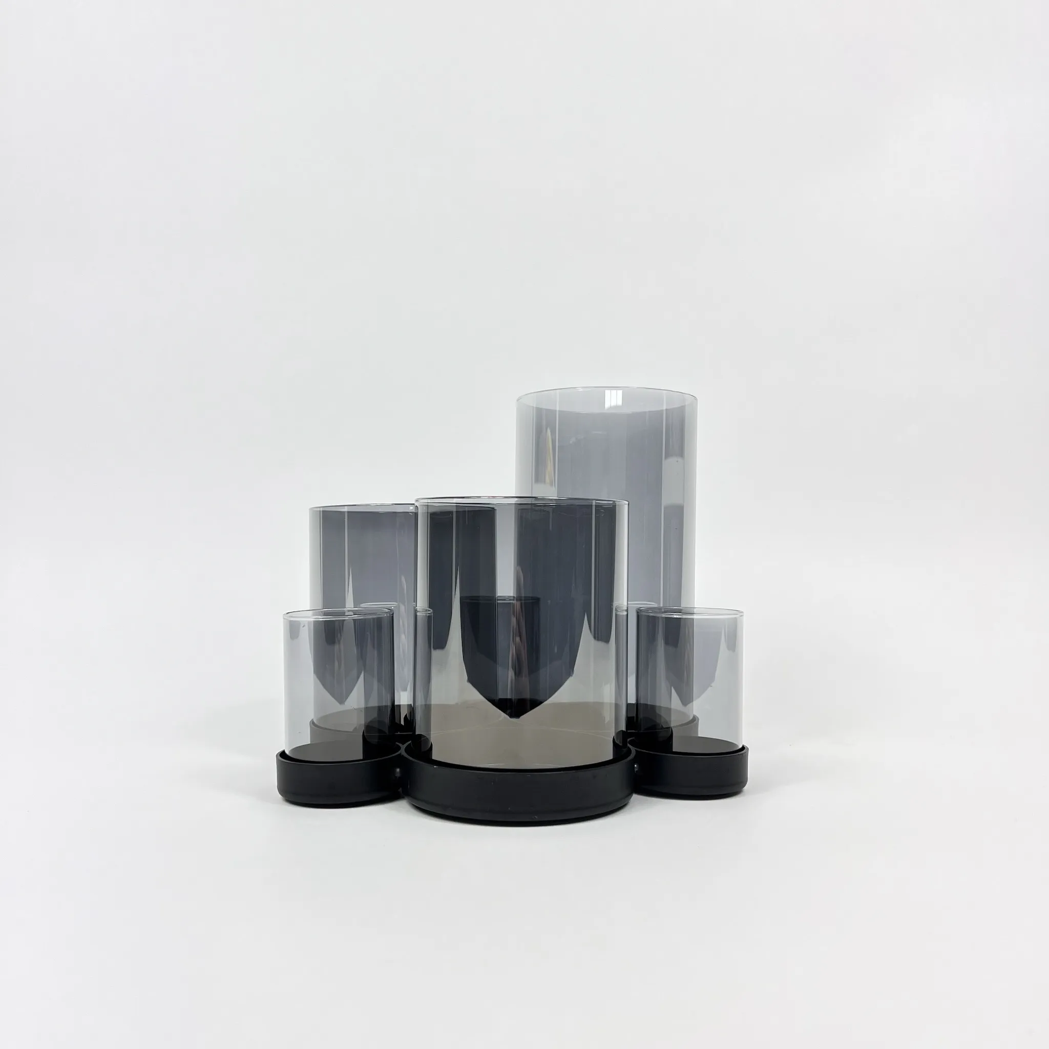 SMOKED CANDLE HOLDER SET