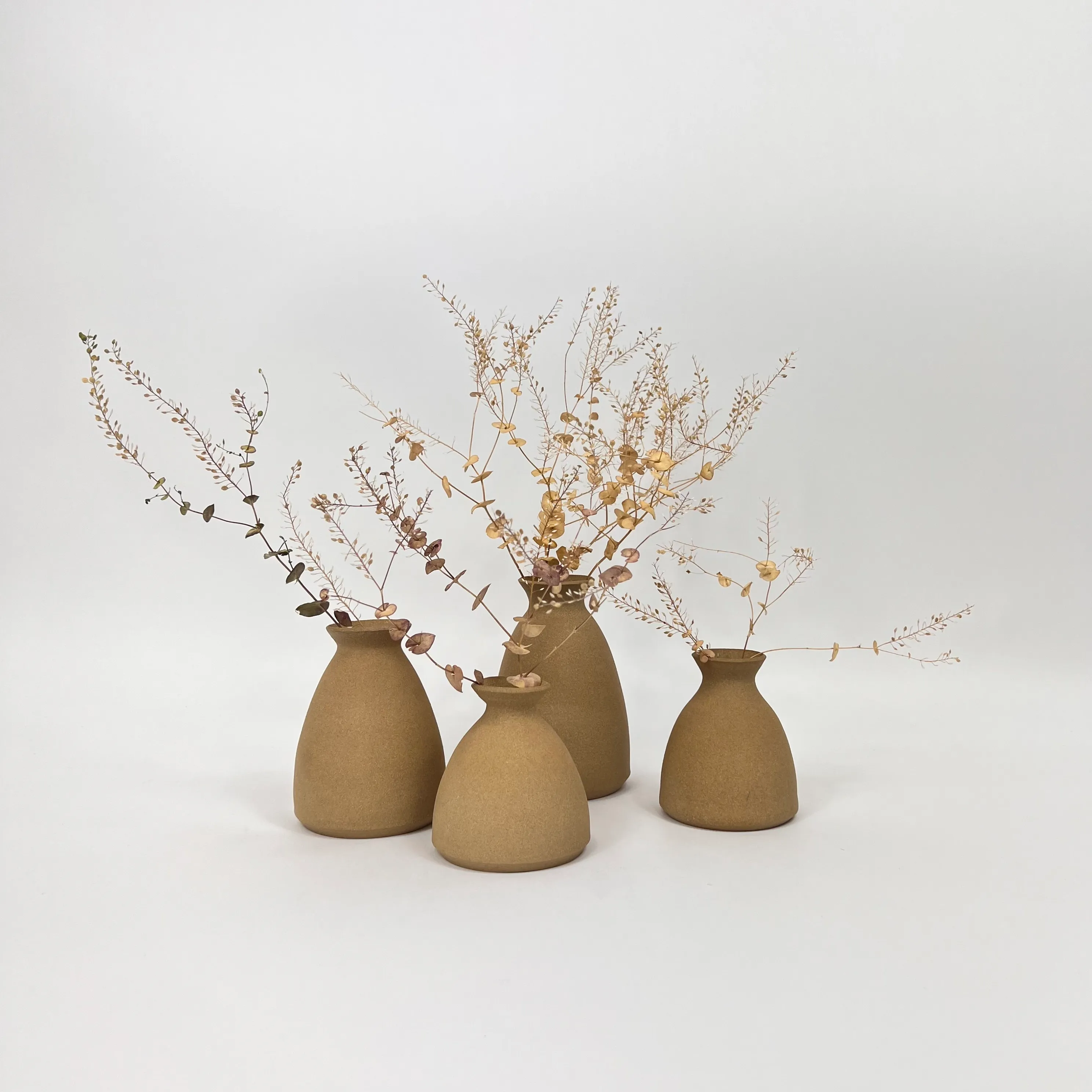 D CERAMICS RAW BROWN MILK BOTTLE