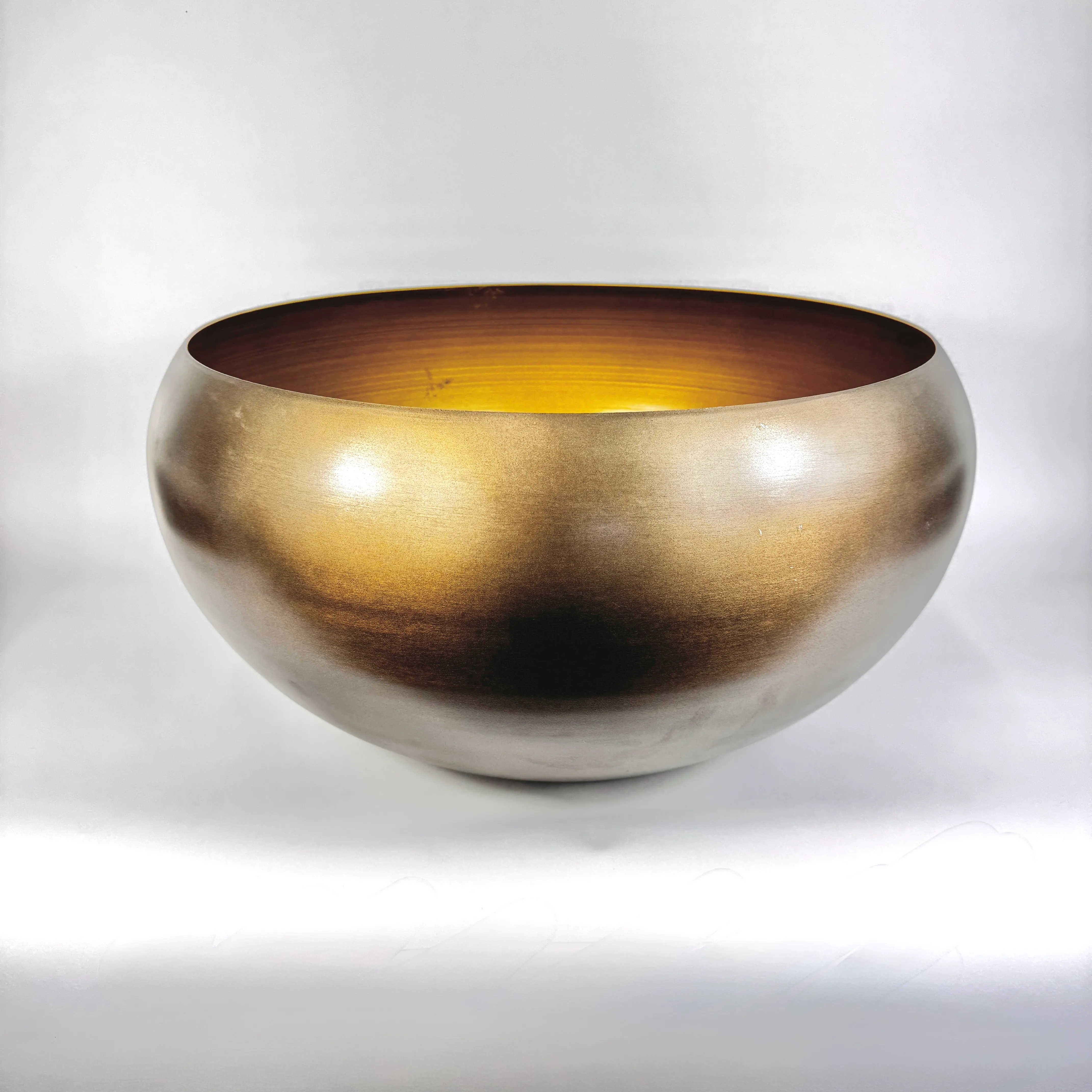 SPUN BRASS PLANTER WIDE