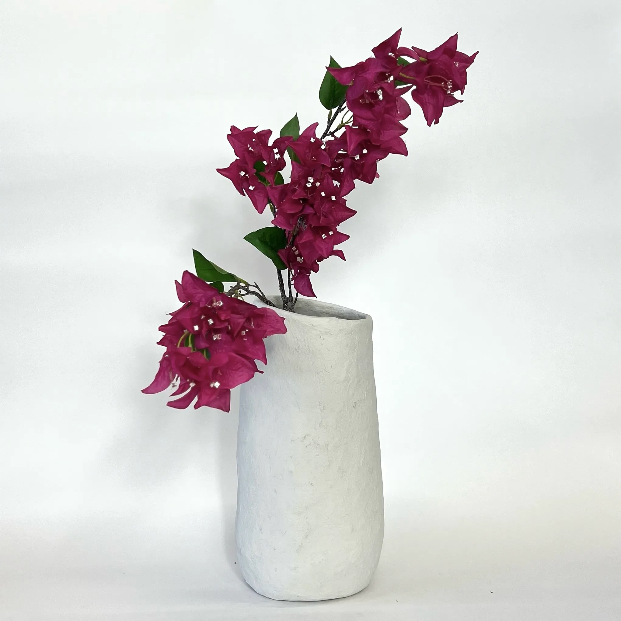 WHITE MARIE PAPIER MACHE VASE