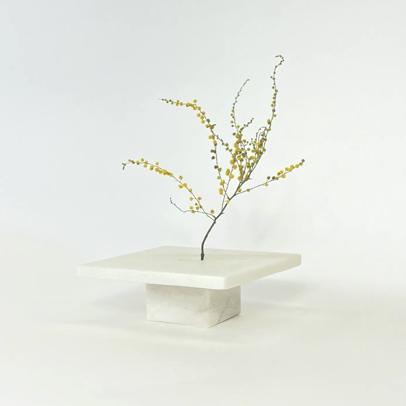 SQUARE MARBLE IKEBANA PEDESTAL