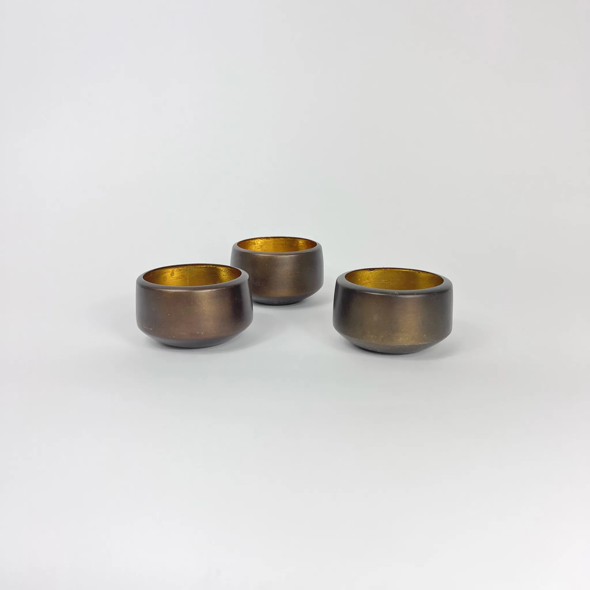 BRONZE AND GOLD LEAF VOTIVE HOLDERS