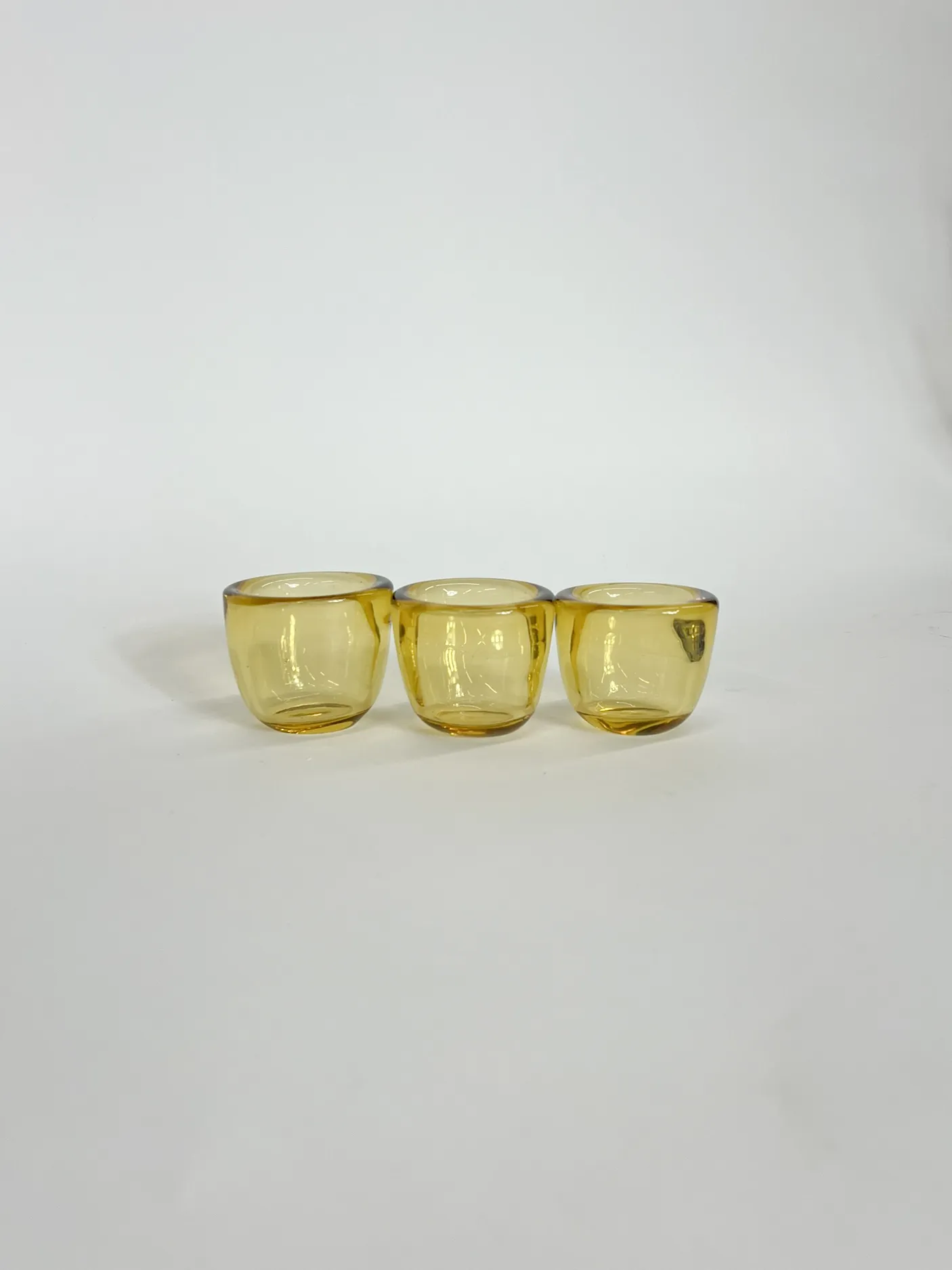 AURORA HANDBLOWN GLASS YELLOW VOTIVE