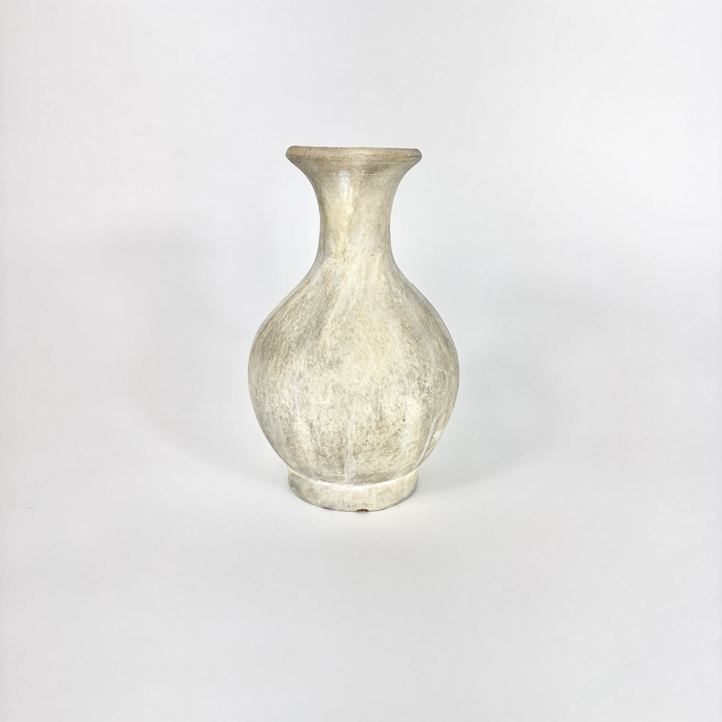WHITE TERRA COTTA AMPHORA VASE