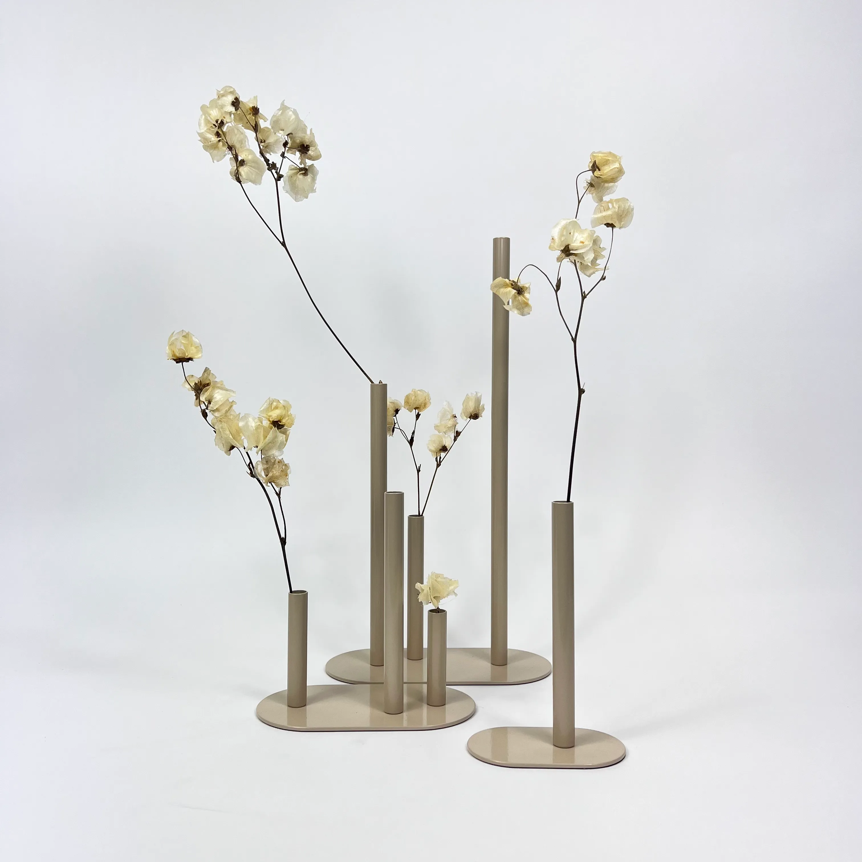 OAK LAB CREAM STAND BUD VASE SET/6