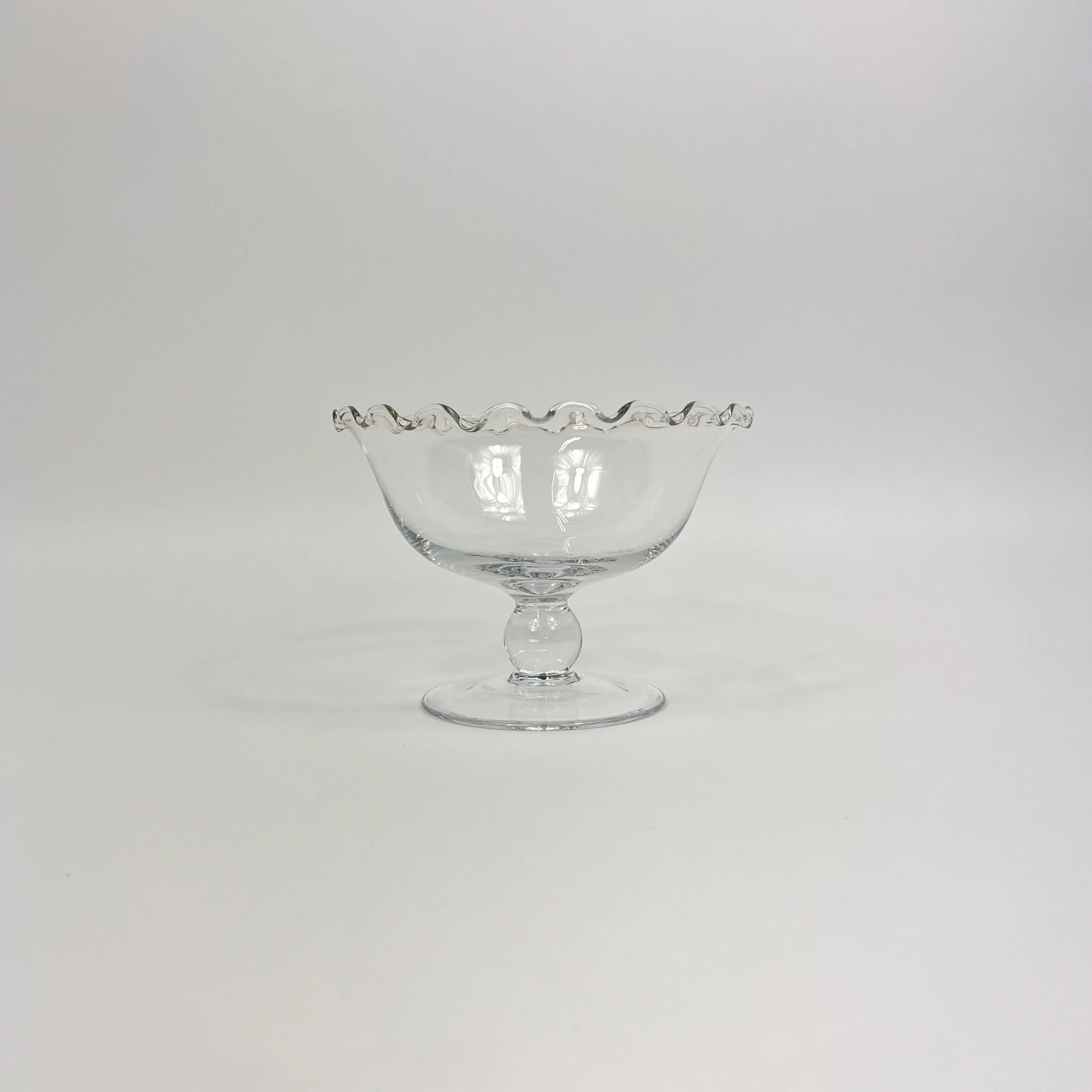 FLUTED GLASS COMPOTE