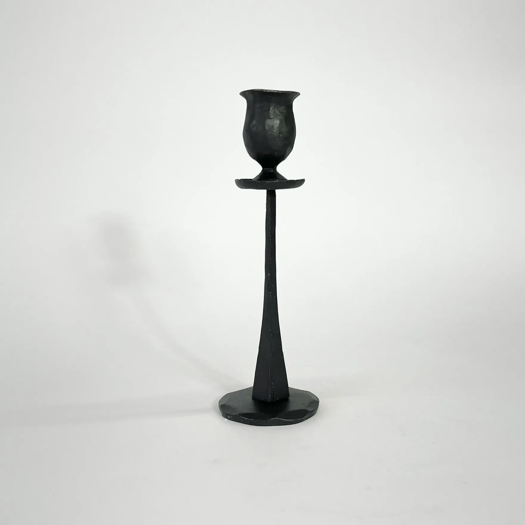 WROUGHT IRON TALL CANDLE HOLDER