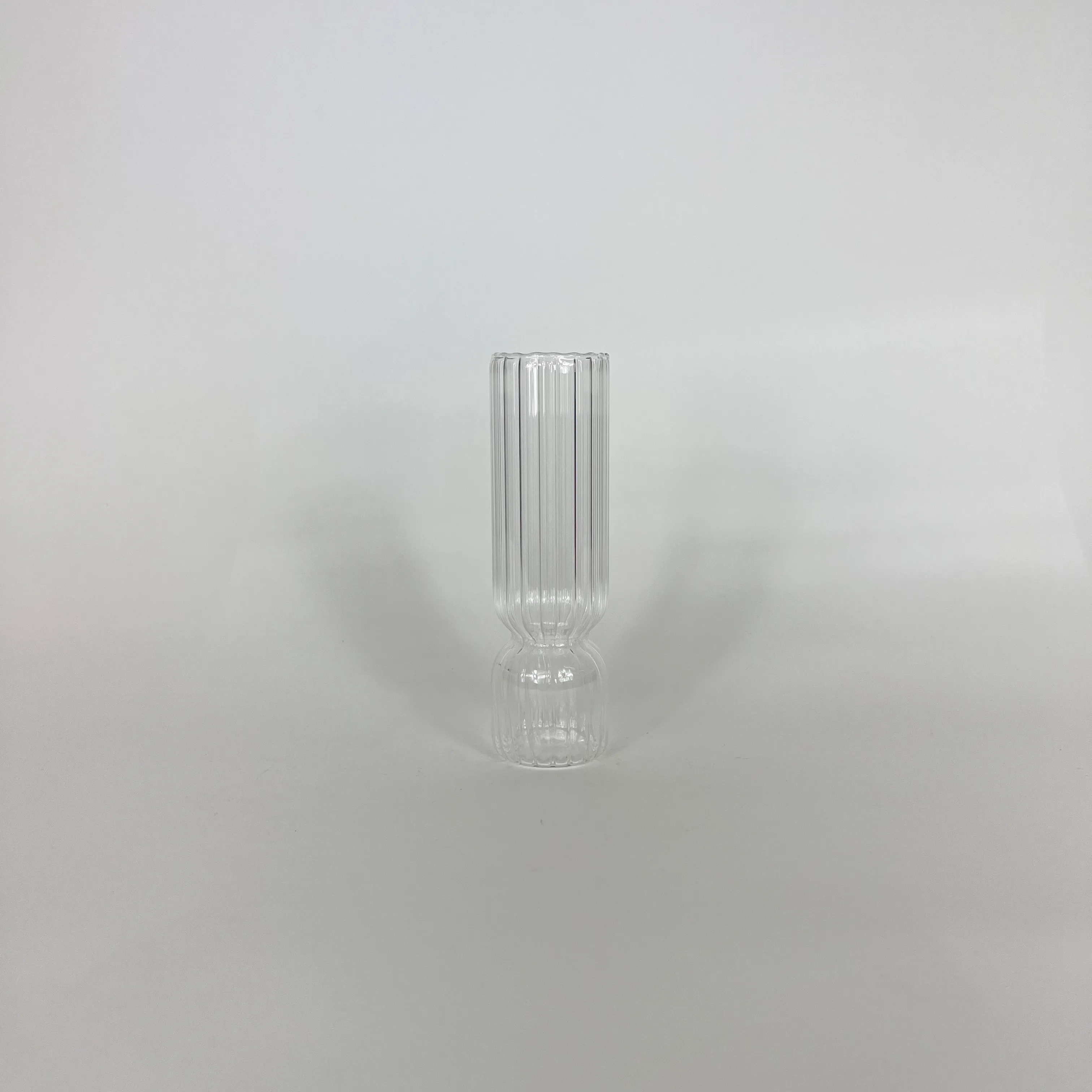 PLEATED GLASS BULB BUD VASE