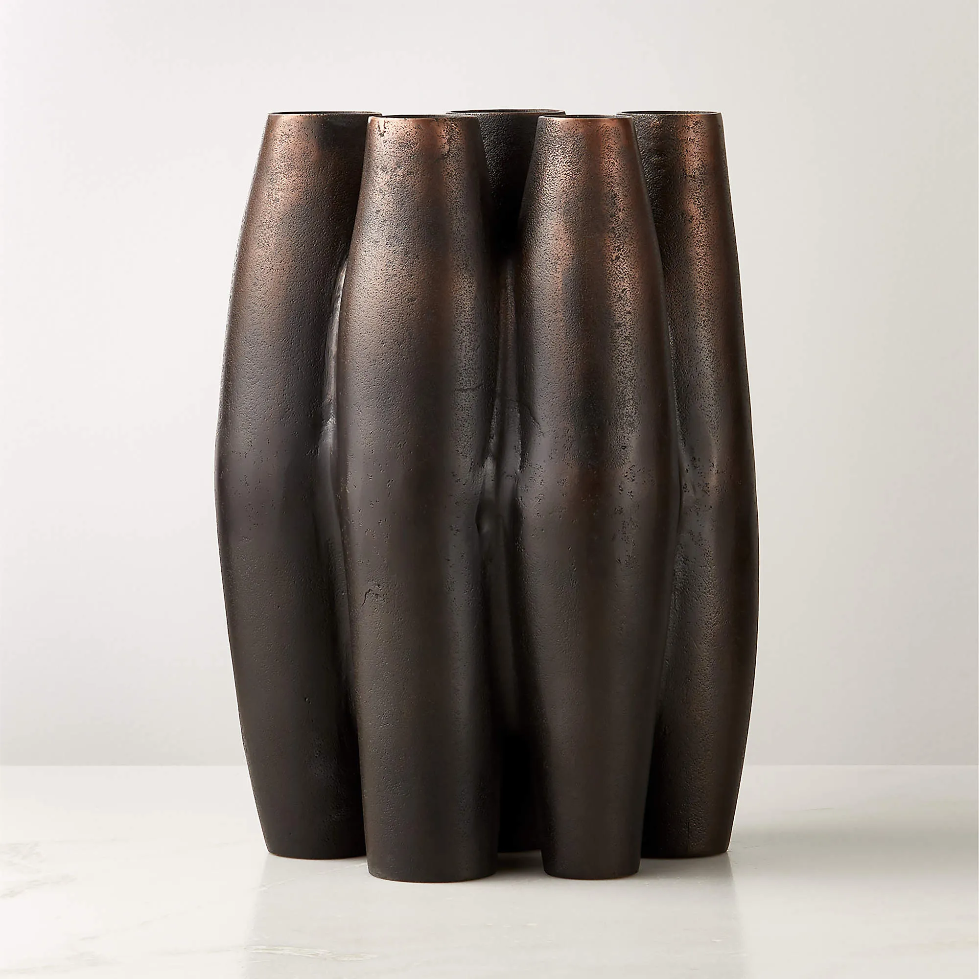 BRONZE CLUSTER VASE